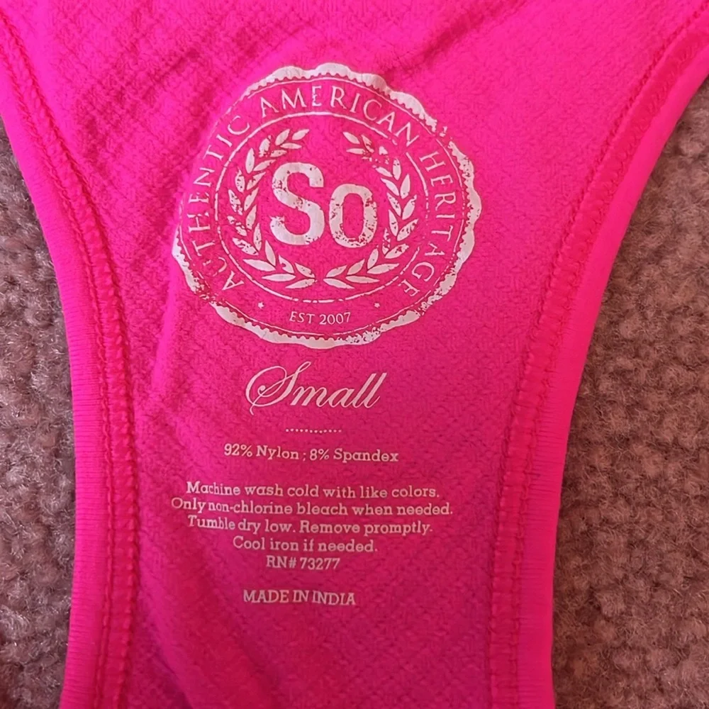 SO Pink Racerback Tank Size Small - Picture 4 of 7